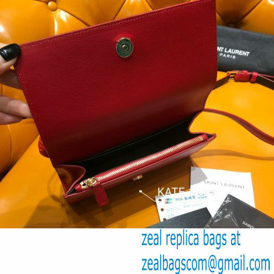 saint laurent Kate belt bag in smooth leather 534395 red/gold