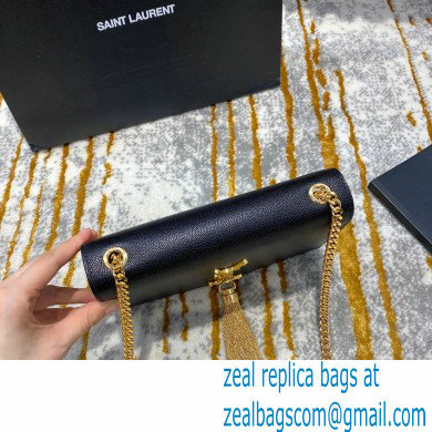 saint laurent Kate chain and tassel bag in caviar leather 474366 black/gold