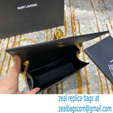 saint laurent Kate chain and tassel bag in caviar leather 474366 black/gold