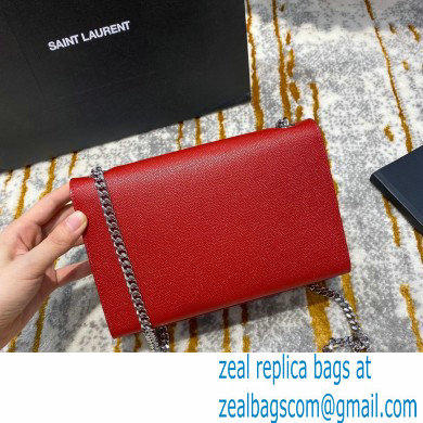 saint laurent Kate chain and tassel bag in caviar leather 474366 red/silver - Click Image to Close