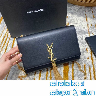 saint laurent Kate chain wallet with tassel in smooth calfskin 354119 BLACK/gold