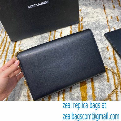 saint laurent Kate chain wallet with tassel in smooth calfskin 354119 BLACK/gold