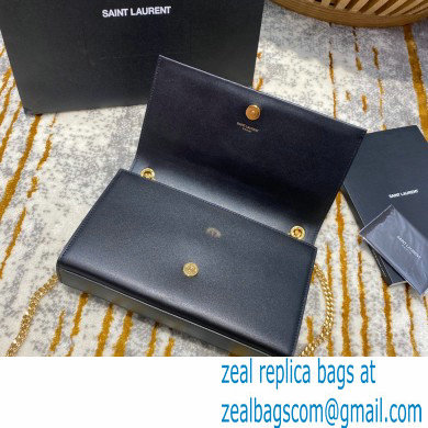 saint laurent Kate chain wallet with tassel in smooth calfskin 354119 BLACK/gold