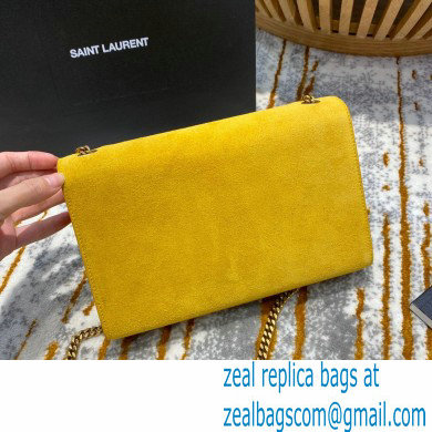 saint laurent Kate chain wallet with tassel in suede leather 501518 yellow