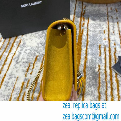 saint laurent Kate chain wallet with tassel in suede leather 501518 yellow