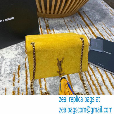 saint laurent Kate chain wallet with tassel in suede leather 501518 yellow - Click Image to Close