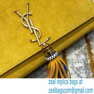 saint laurent Kate chain wallet with tassel in suede leather 501518 yellow - Click Image to Close
