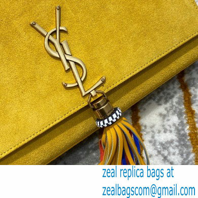 saint laurent Kate chain wallet with tassel in suede leather 501518 yellow