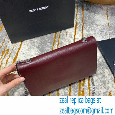 saint laurent Kate medium bag in caviar leather 354021 burgundy/silver