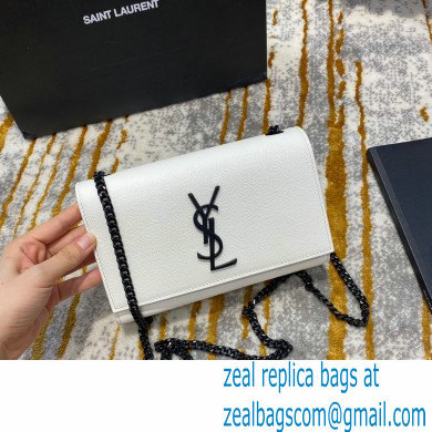 saint laurent Kate small bag in caviar leather 469390 white/black