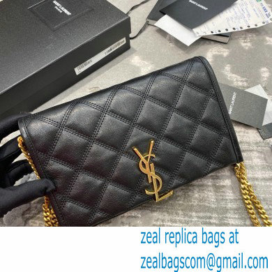 saint laurent becky chain wallet in lambskin 585031 black