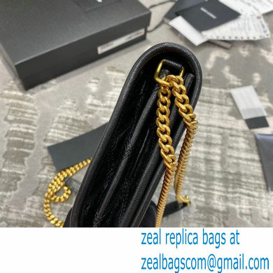 saint laurent becky chain wallet in lambskin 585031 black - Click Image to Close