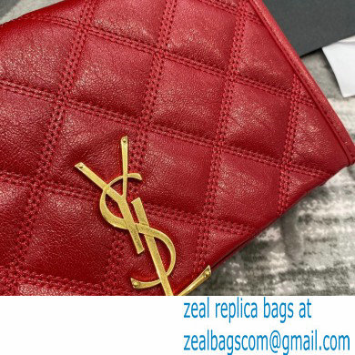 saint laurent becky chain wallet in lambskin 585031 red