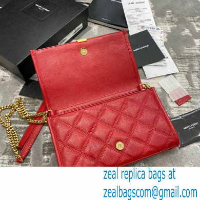 saint laurent becky chain wallet in lambskin 585031 red