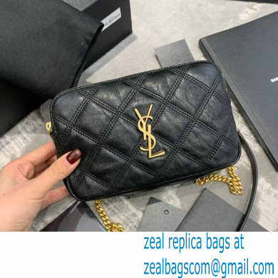 saint laurent becky clutch bag in lambskin 608941 black (original quality)