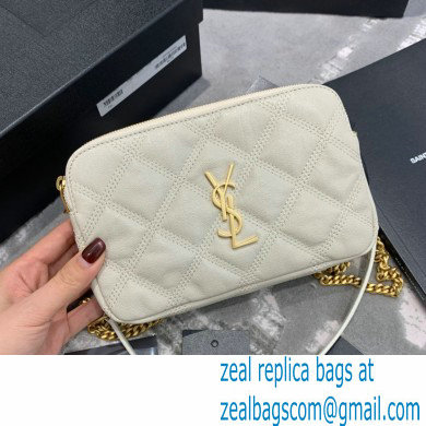 saint laurent becky clutch bag in lambskin 608941 white (original quality)