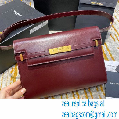 saint laurent manhattam calfskin shoulder bag 579271 burgundy (original quality) - Click Image to Close