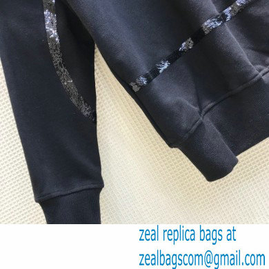 valentino sequins hooded sweatshirt black 2020