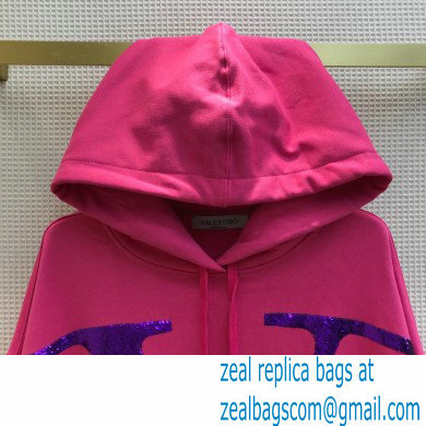 valentino sequins hooded sweatshirt pink 2020