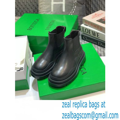 Bottega Veneta BV Tire Ankle Chelsea Boots All Black 2020