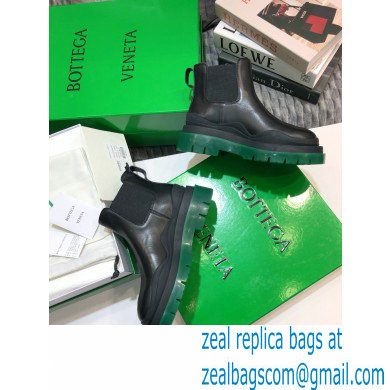 Bottega Veneta BV Tire Ankle Chelsea Boots Black/Green 2020 - Click Image to Close