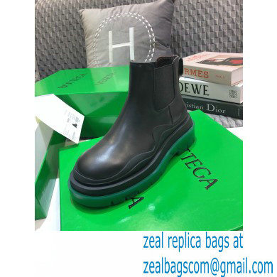 Bottega Veneta BV Tire Ankle Chelsea Boots Black/Green 2020