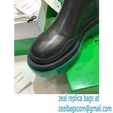 Bottega Veneta BV Tire Ankle Chelsea Boots Black/Green 2020