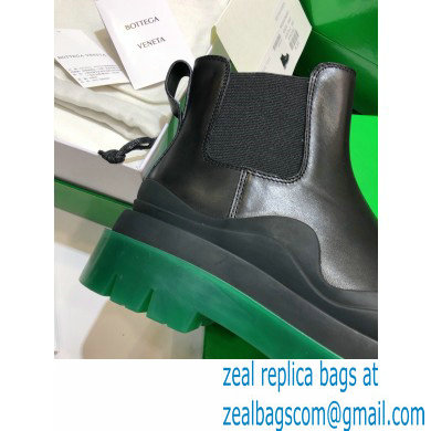 Bottega Veneta BV Tire Ankle Chelsea Boots Black/Green 2020 - Click Image to Close