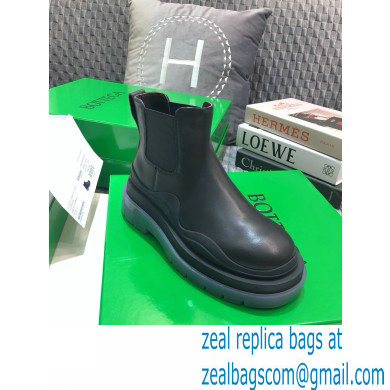 Bottega Veneta BV Tire Ankle Chelsea Boots Black/Transparent 2020 - Click Image to Close