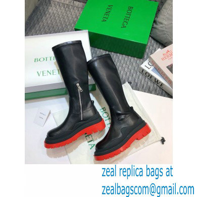 Bottega Veneta BV Tire Half Boots Black/Red 2020