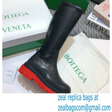 Bottega Veneta BV Tire Half Boots Black/Red 2020