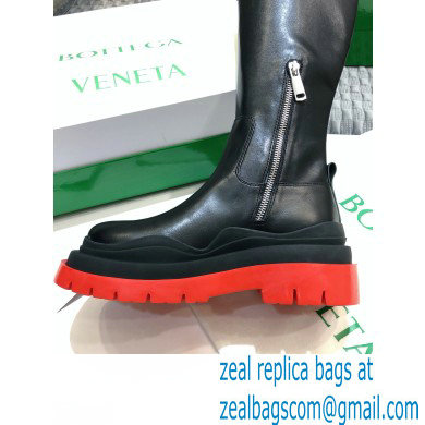 Bottega Veneta BV Tire Half Boots Black/Red 2020