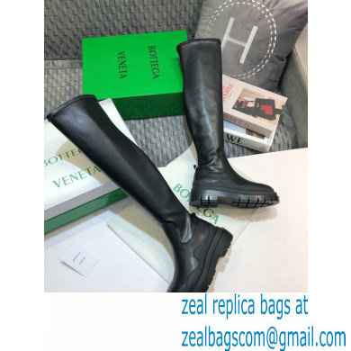 Bottega Veneta BV Tire Knee-high Boots All Black 2020 - Click Image to Close
