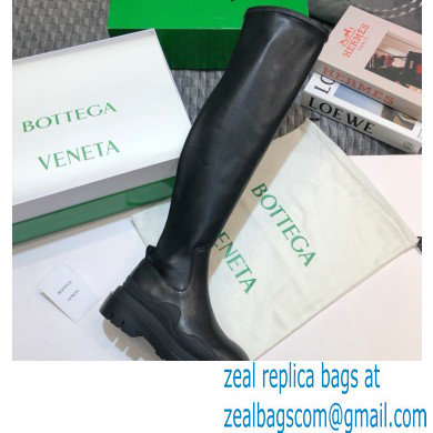 Bottega Veneta BV Tire Knee-high Boots All Black 2020 - Click Image to Close