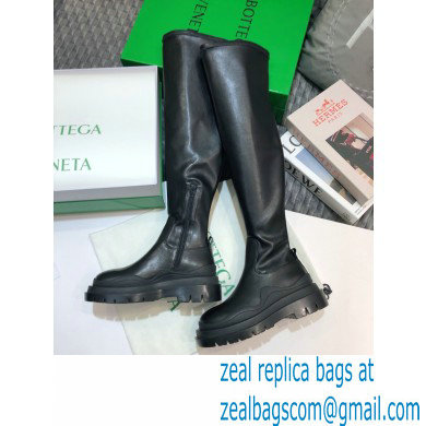 Bottega Veneta BV Tire Knee-high Boots All Black 2020