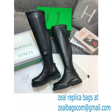 Bottega Veneta BV Tire Knee-high Boots Black 2020 - Click Image to Close