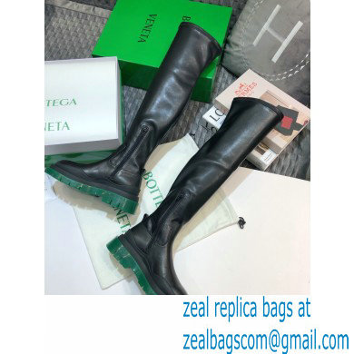 Bottega Veneta BV Tire Knee-high Boots Black/Green 2020