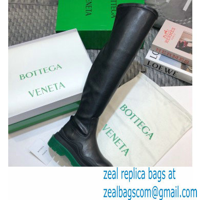 Bottega Veneta BV Tire Knee-high Boots Black/Green 2020 - Click Image to Close