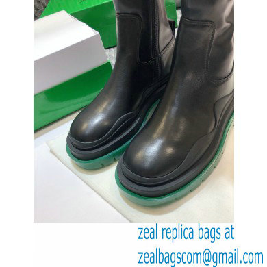 Bottega Veneta BV Tire Knee-high Boots Black/Green 2020 - Click Image to Close