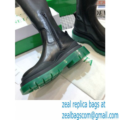Bottega Veneta BV Tire Knee-high Boots Black/Green 2020
