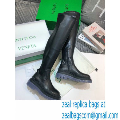 Bottega Veneta BV Tire Knee-high Boots Black/Transparent 2020 - Click Image to Close