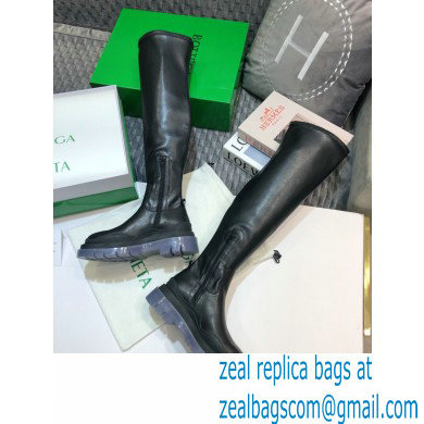 Bottega Veneta BV Tire Knee-high Boots Black/Transparent 2020 - Click Image to Close