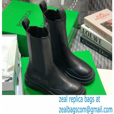 Bottega Veneta BV Tire Mid-Calf Chelsea Boots All Black 2020 - Click Image to Close