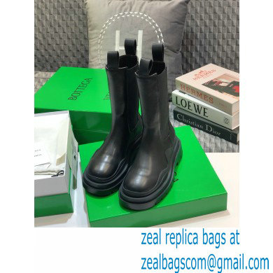 Bottega Veneta BV Tire Mid-Calf Chelsea Boots All Black 2020 - Click Image to Close