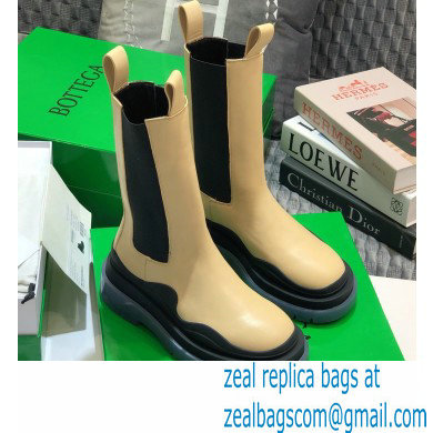 Bottega Veneta BV Tire Mid-Calf Chelsea Boots Beige/Transparent 2020 - Click Image to Close