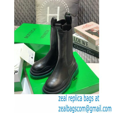 Bottega Veneta BV Tire Mid-Calf Chelsea Boots Black/Green 2020