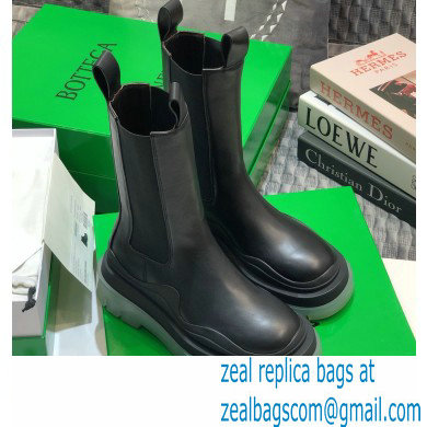 Bottega Veneta BV Tire Mid-Calf Chelsea Boots Black/Transparent 02 2020 - Click Image to Close