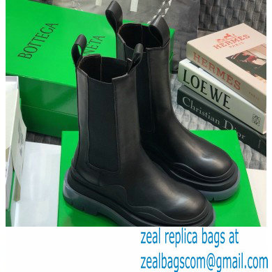 Bottega Veneta BV Tire Mid-Calf Chelsea Boots Black/Transparent 2020 - Click Image to Close