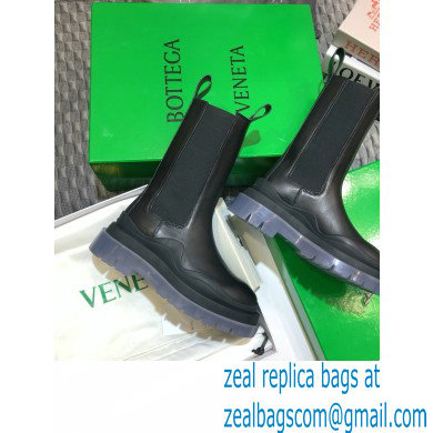 Bottega Veneta BV Tire Mid-Calf Chelsea Boots Black/Transparent 2020