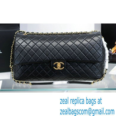 Chanel Calfskin XXL Large Classic Flap Travel Bag A91169 Black
